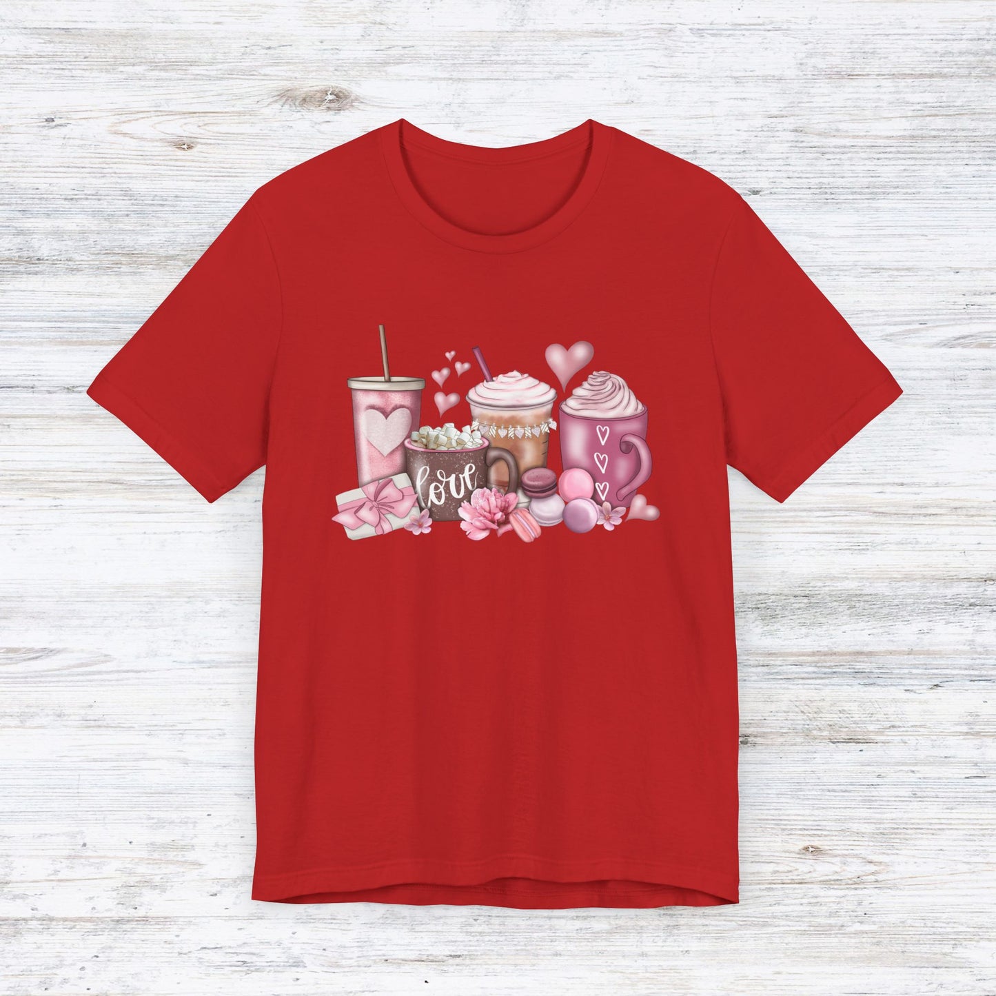 LOVE Valentines Day Coffee Unisex Jersey Short Sleeve Tee