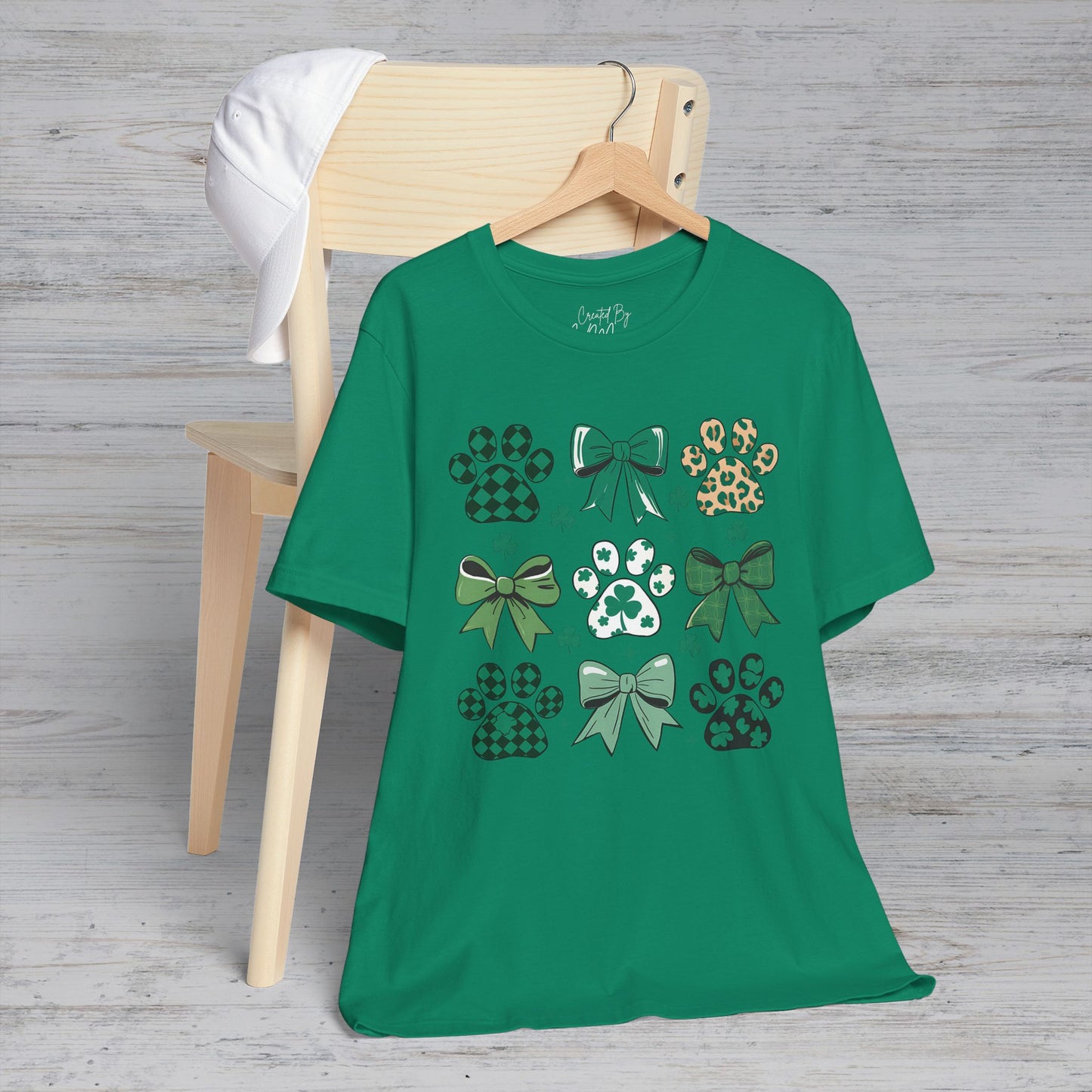 St Patrick's Day Paw Print Unisex Jersey Short Sleeve Tee