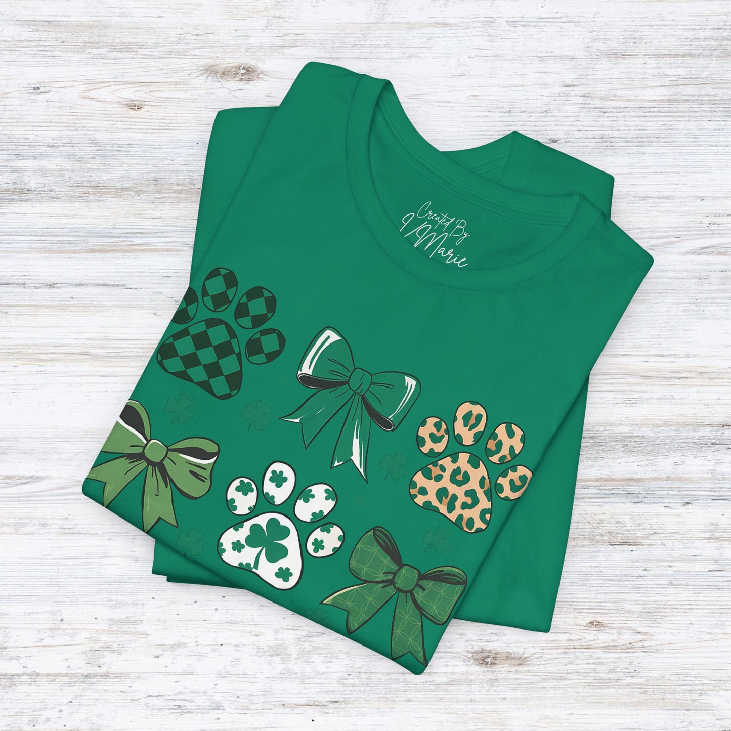St Patrick's Day Paw Print Unisex Jersey Short Sleeve Tee