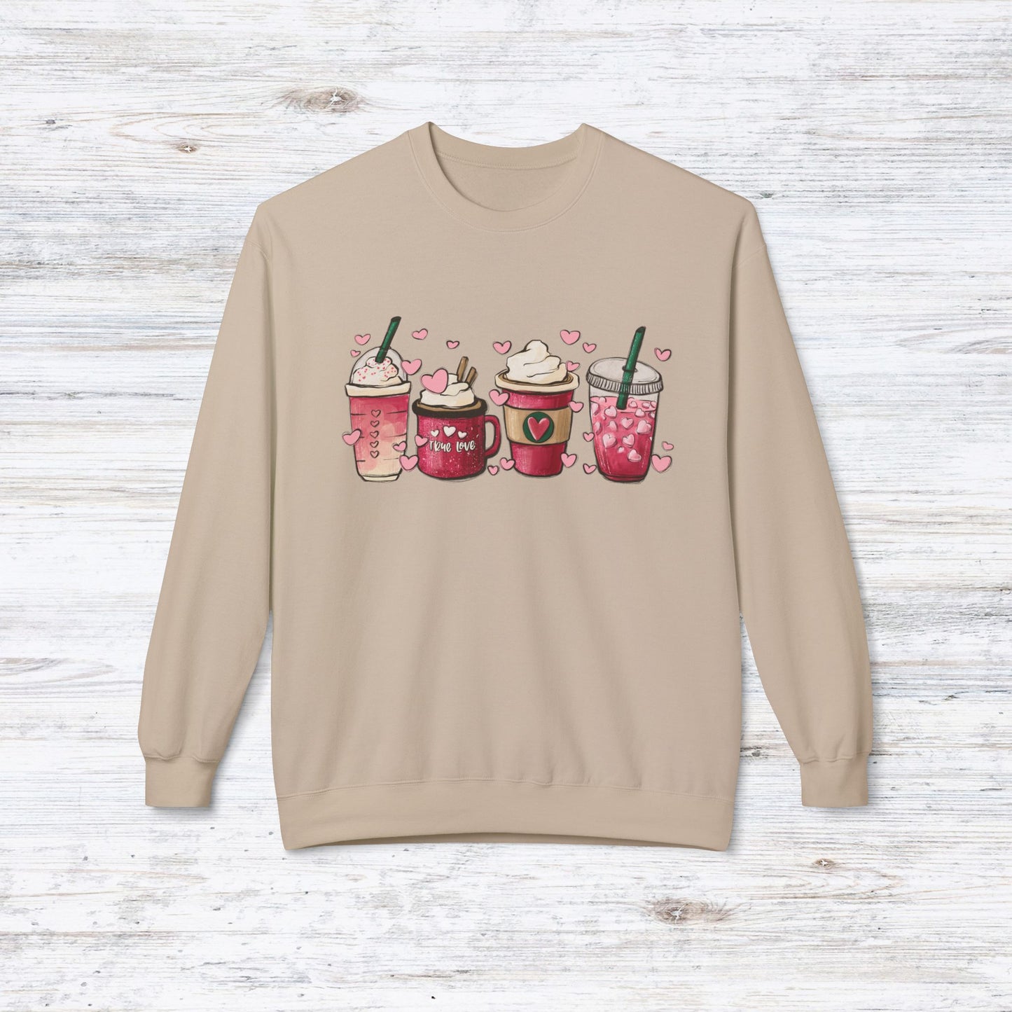 Valentines Day Coffee Unisex Midweight Softstyle Fleece Crewneck Sweatshirt
