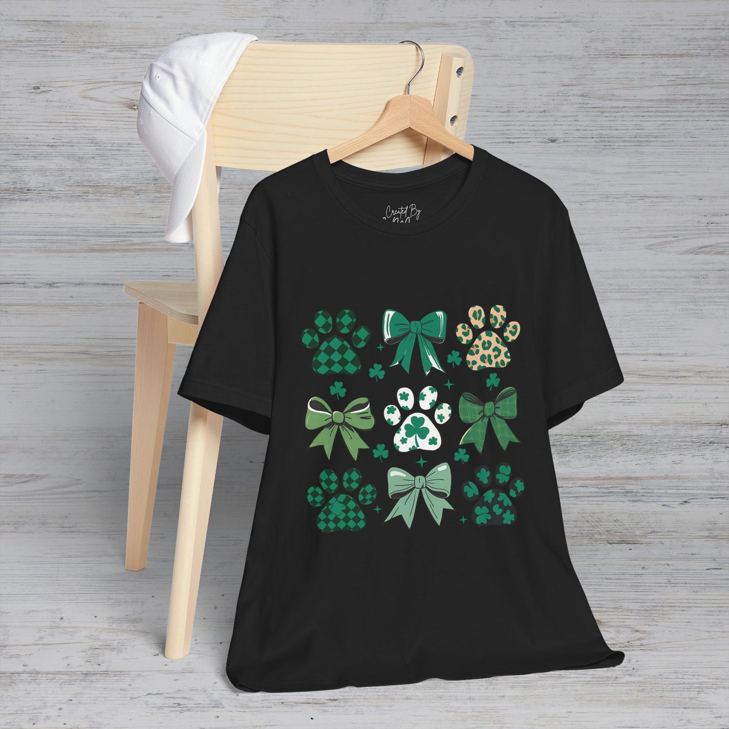 St Patrick's Day Paw Print Unisex Jersey Short Sleeve Tee