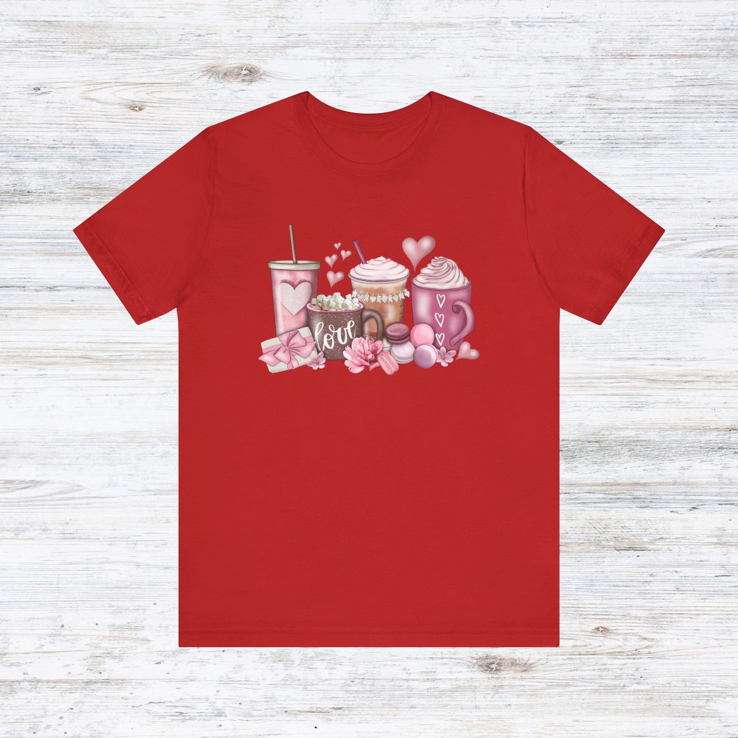LOVE Valentines Day Coffee Unisex Jersey Short Sleeve Tee