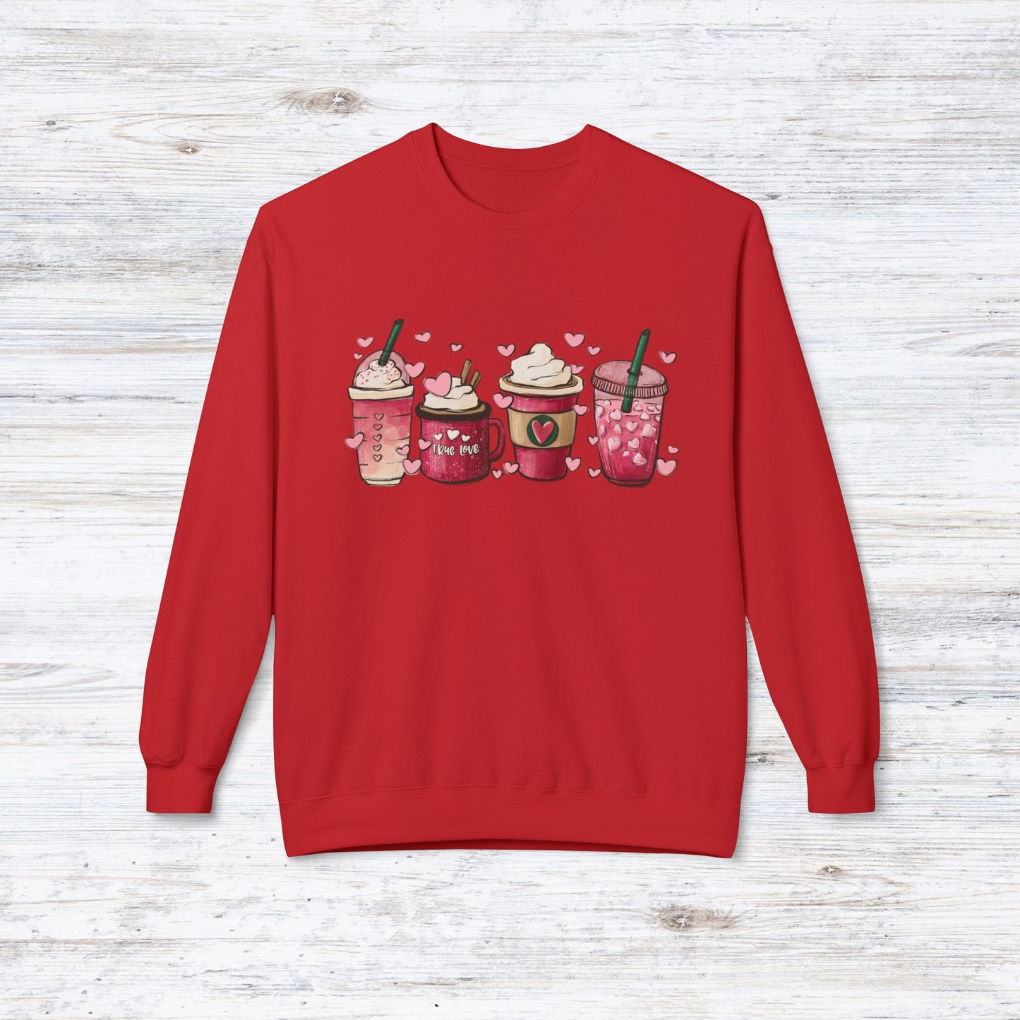 Valentines Day Coffee Unisex Midweight Softstyle Fleece Crewneck Sweatshirt