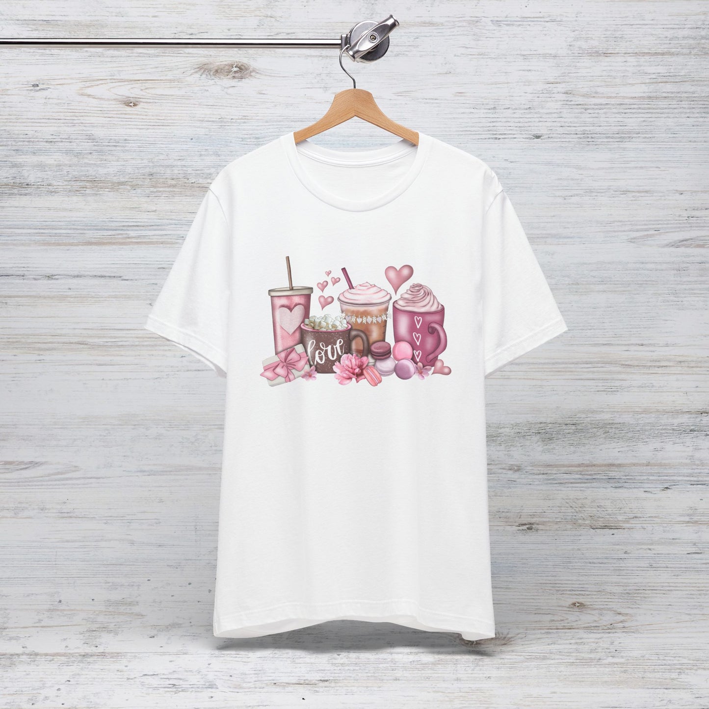 LOVE Valentines Day Coffee Unisex Jersey Short Sleeve Tee