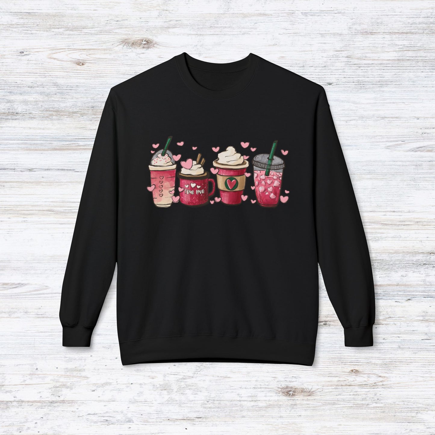 Valentines Day Coffee Unisex Midweight Softstyle Fleece Crewneck Sweatshirt
