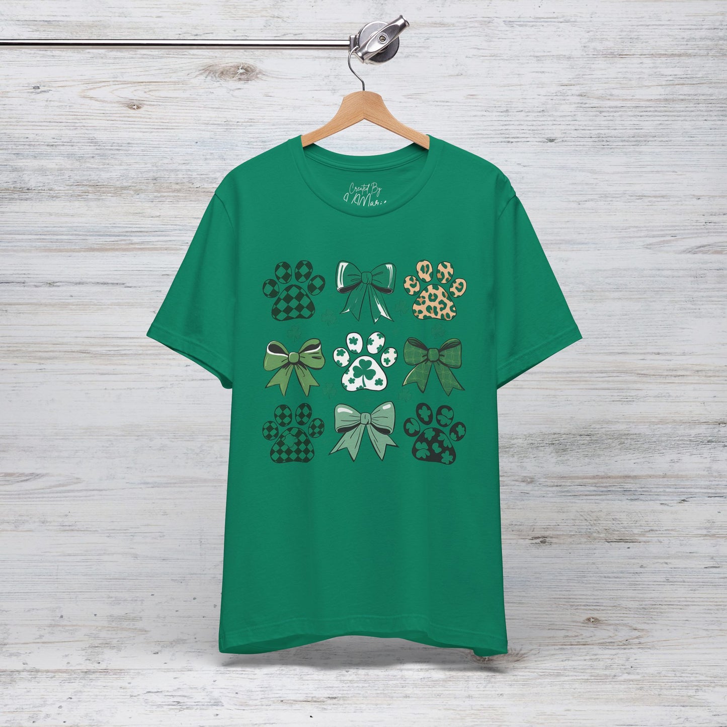St Patrick's Day Paw Print Unisex Jersey Short Sleeve Tee