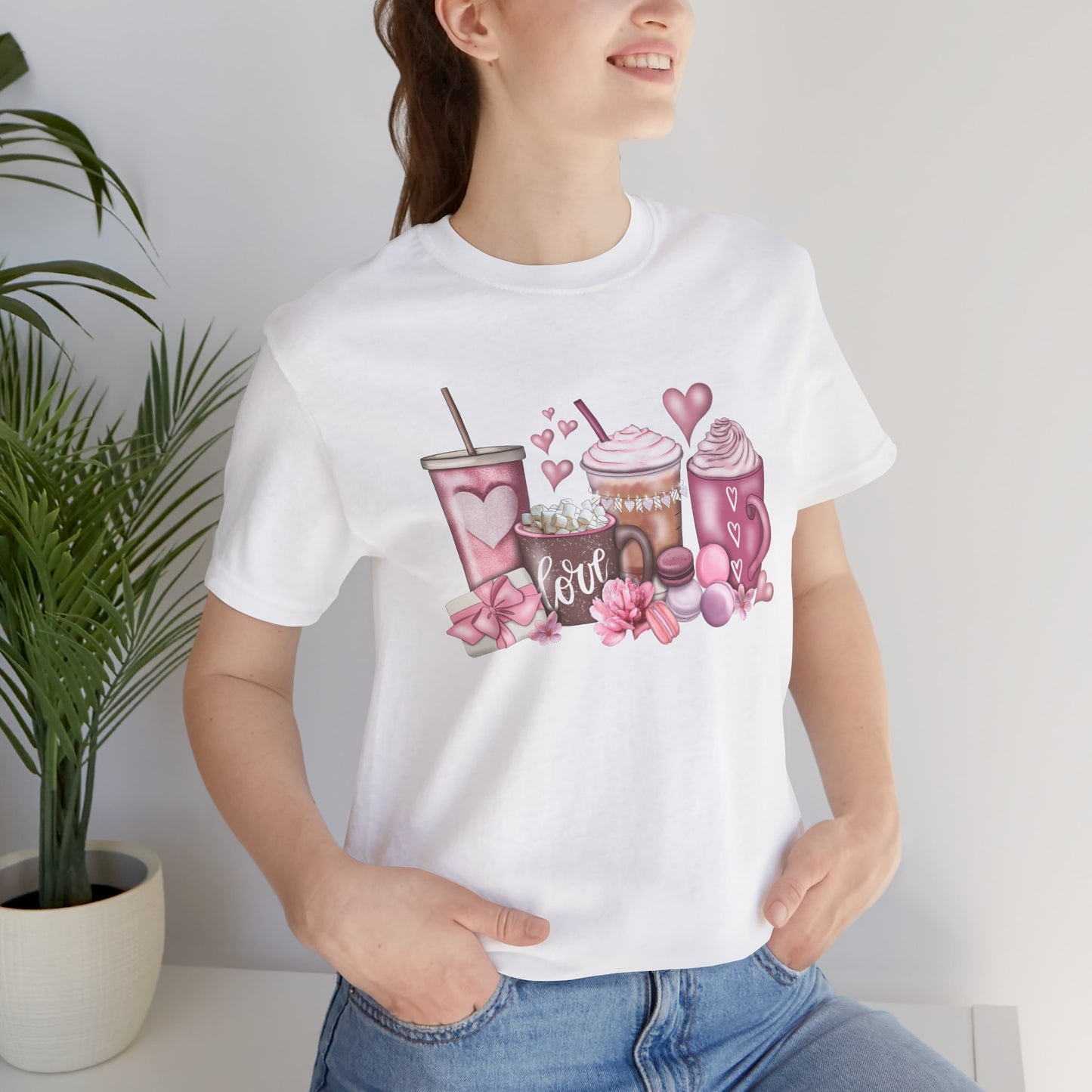 LOVE Valentines Day Coffee Unisex Jersey Short Sleeve Tee