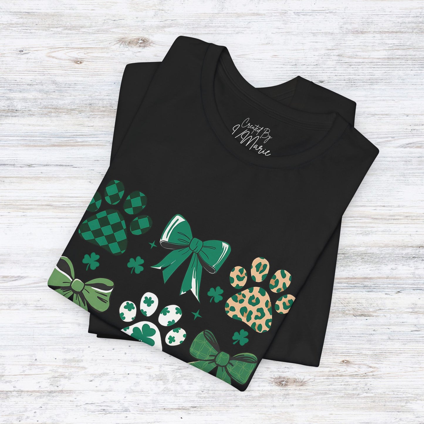 St Patrick's Day Paw Print Unisex Jersey Short Sleeve Tee