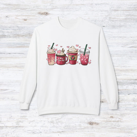Valentines Day Coffee Unisex Midweight Softstyle Fleece Crewneck Sweatshirt