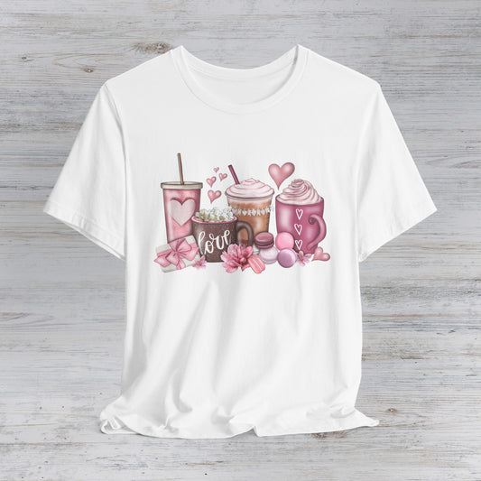 LOVE Valentines Day Coffee Unisex Jersey Short Sleeve Tee